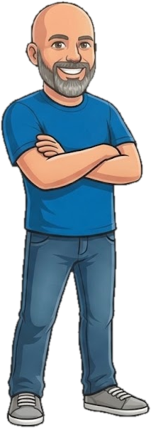 Cartoon of Greg the Geek standing with his arms crossed